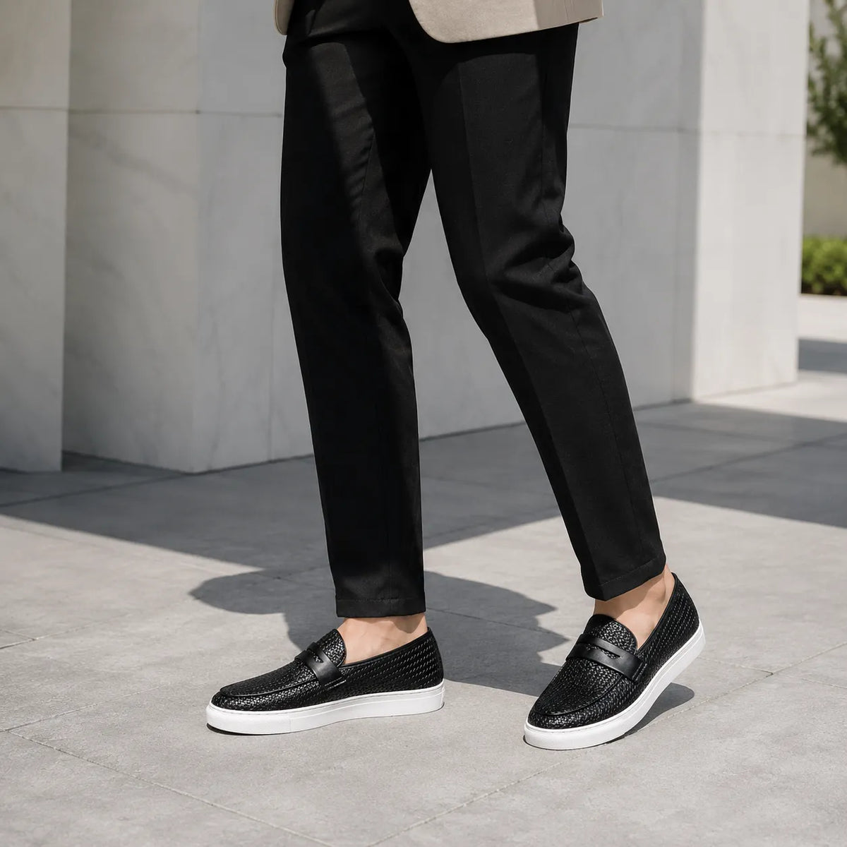 Mocassins Homme Cuir Tressé