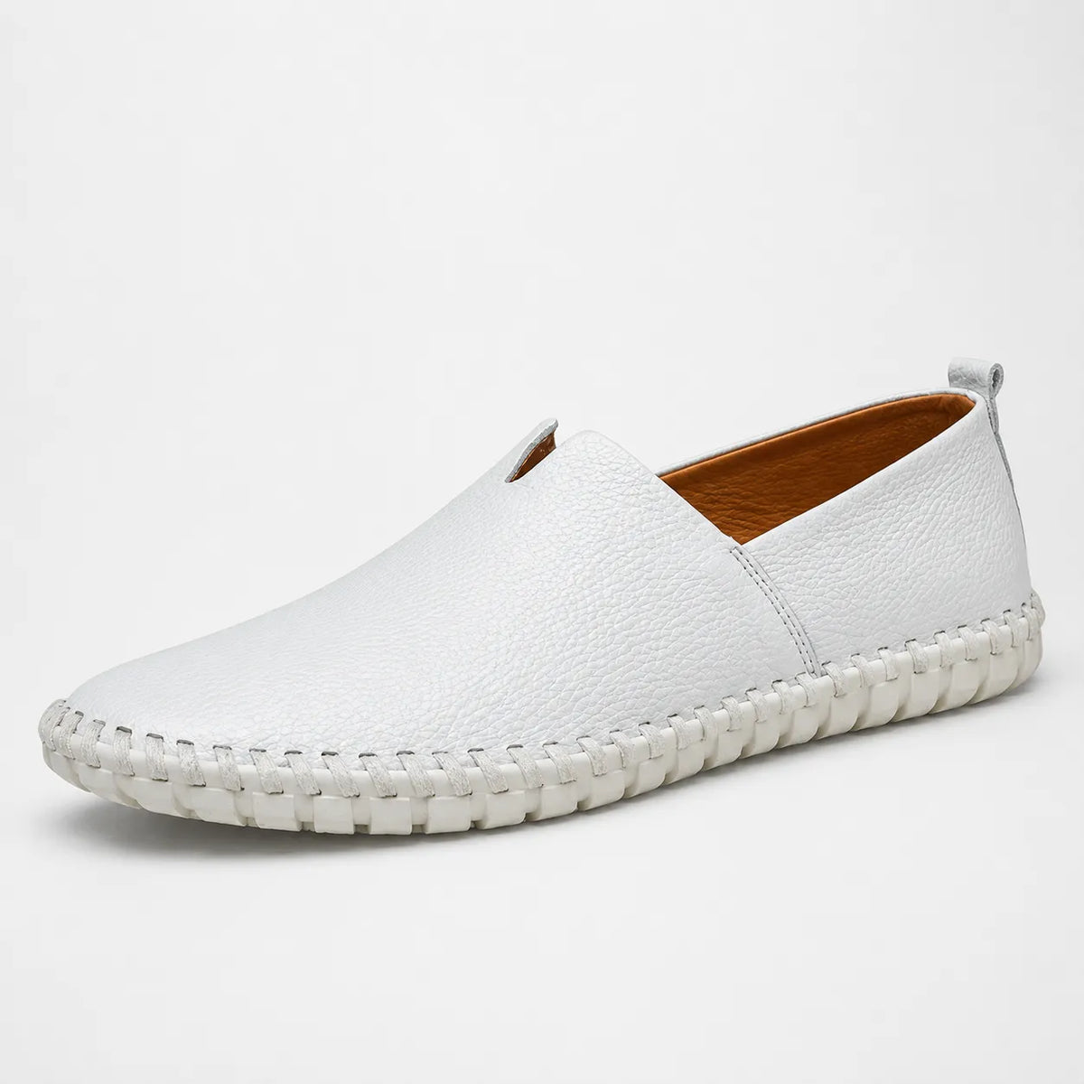 Mocassins Homme Cuir Blanc Business