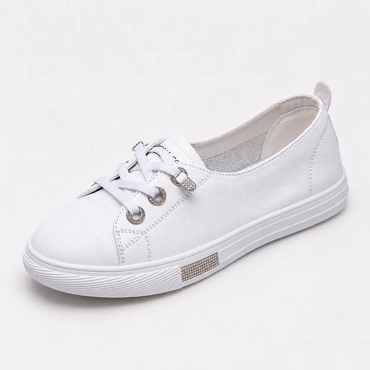 Baskets Femme Cuir Blanc Antidérapant