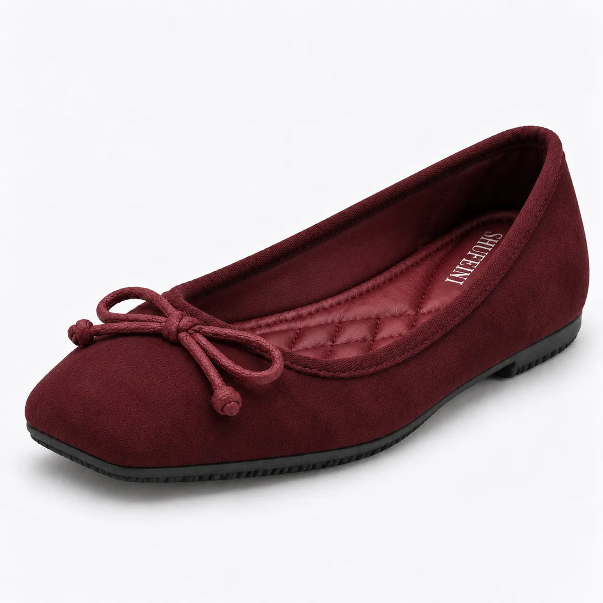 Ballerines Femme Daim Souple Carré