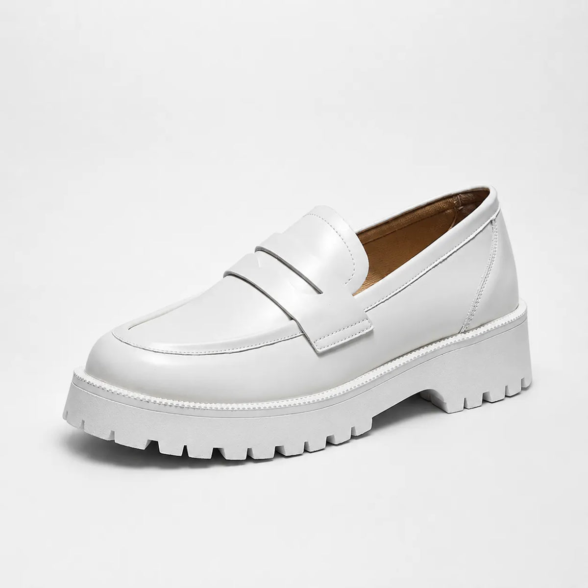 Mocassins Femme Semelle Épaisse Cuir Véritable
