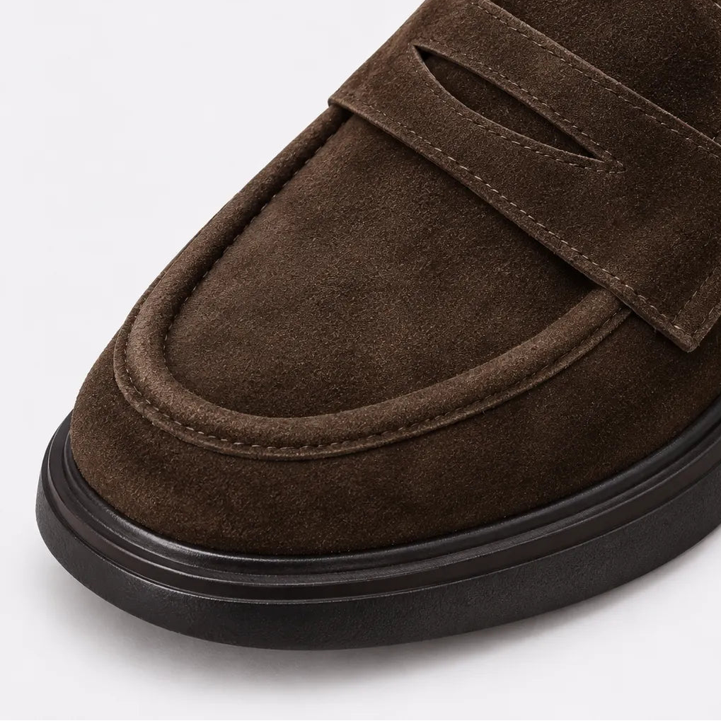 Mocassins Femme Daim Talon Épais Plateforme