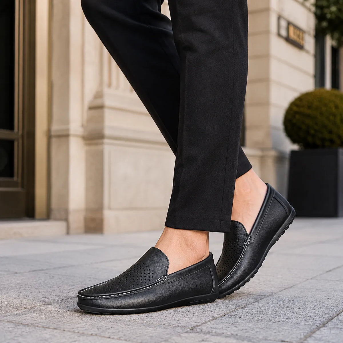 Mocassins Homme Cuir Aéré Été