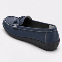 Mocassins Femme Cuir Slip-On Confort