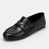 Mocassins Femme Noir Souple Slip-On