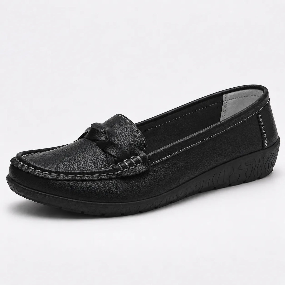 Mocassins Femme Cuir Slip-On Confort