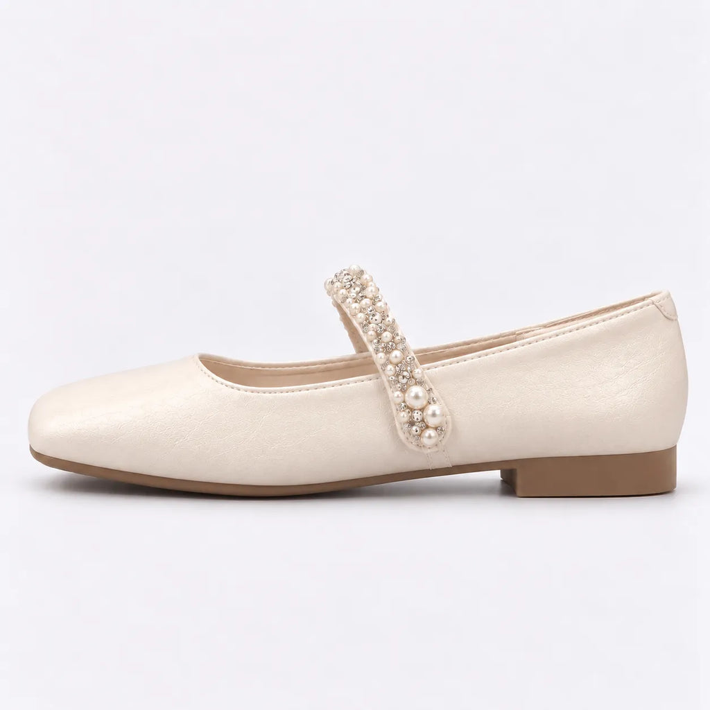 Mary Jane Femme Perles Strass Rétro