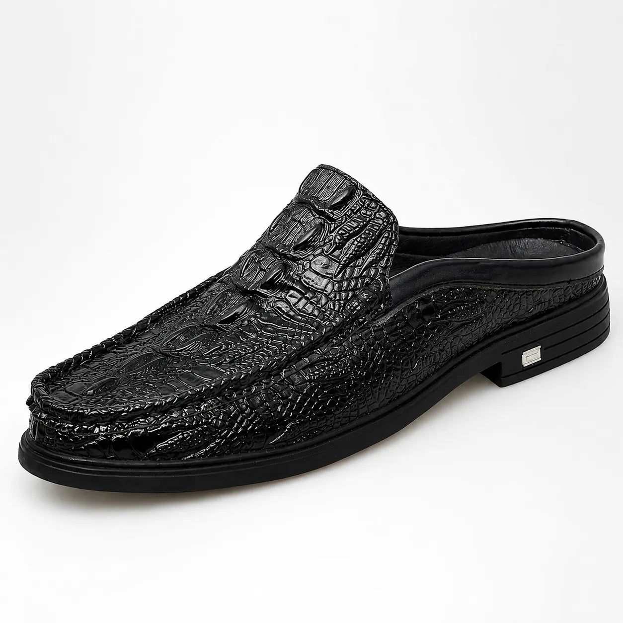 Mules Homme Cuir Croco Été