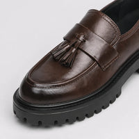Mocassins Cuir Pampilles Plateforme
