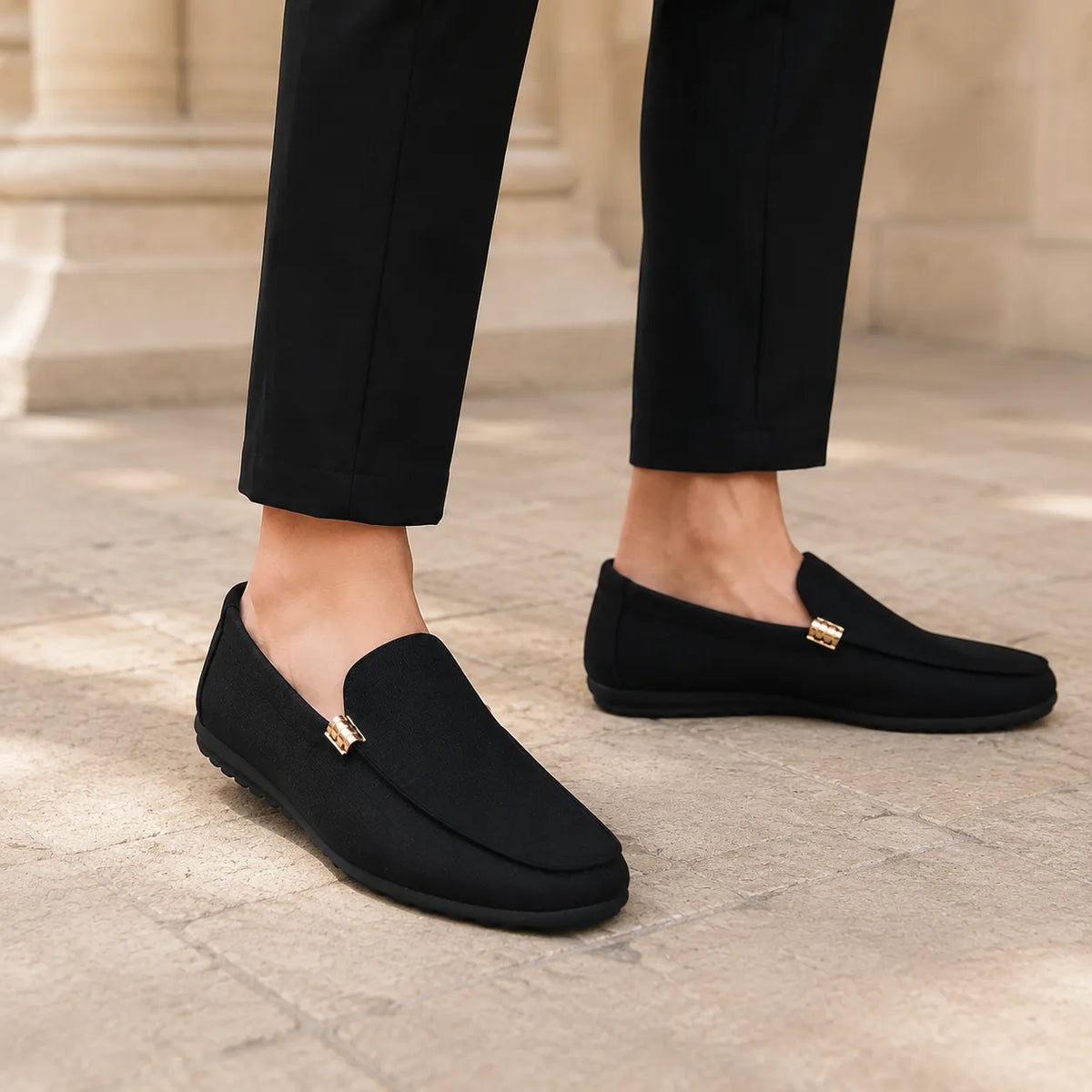 Mocassins Homme Toile Slip-On Élégant