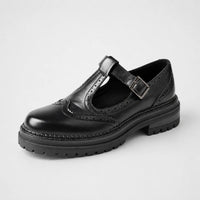 Derbies Femme Cuir Brogue Rétro Confortable