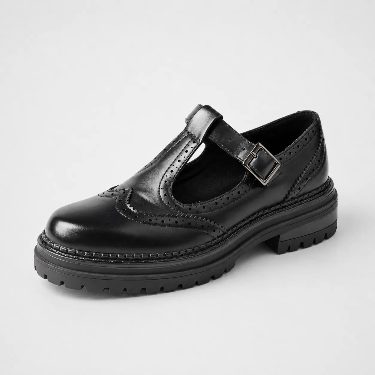 Derbies Femme Cuir Brogue Rétro Confortable