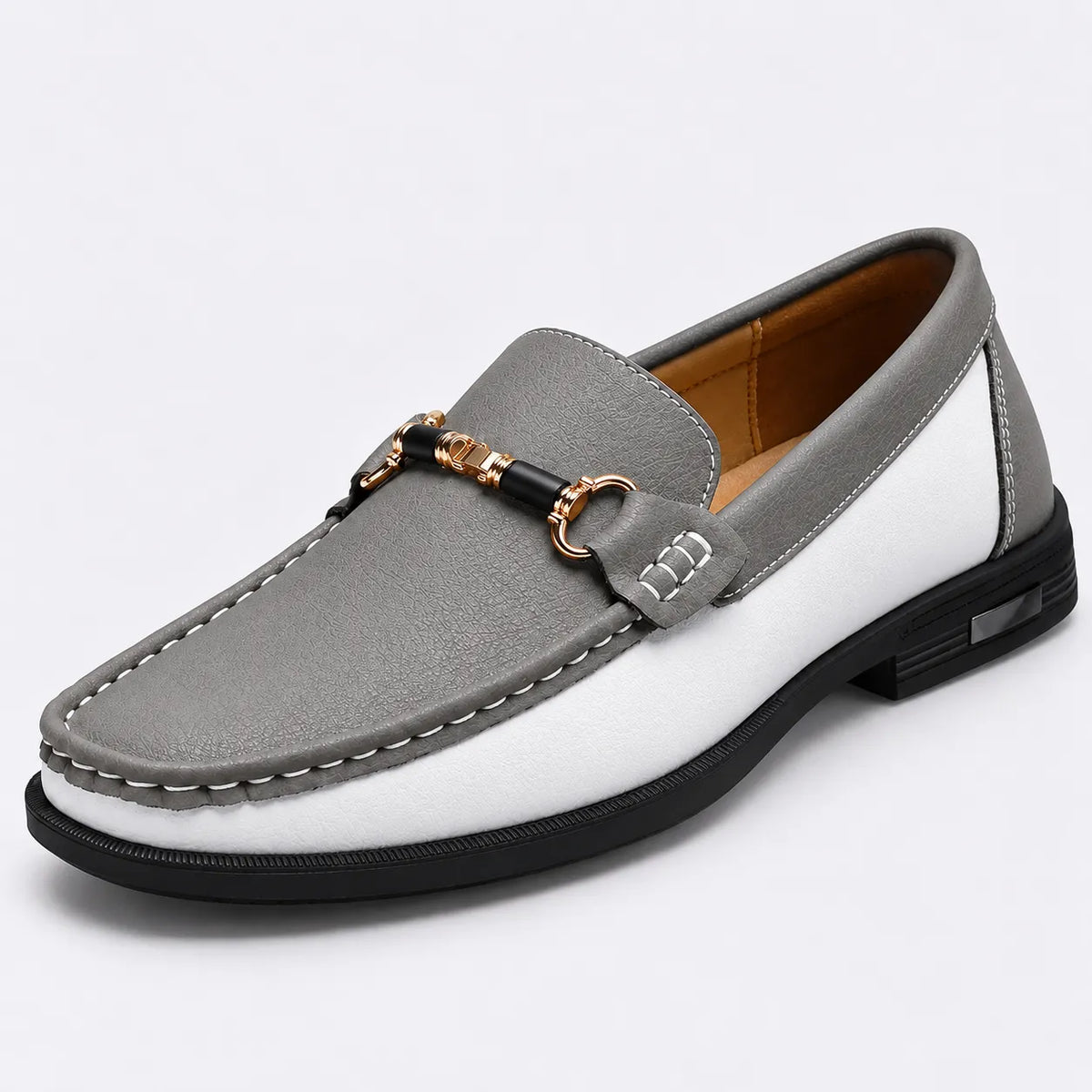 Mocassins Homme Cuir Boucle Métal Luxe
