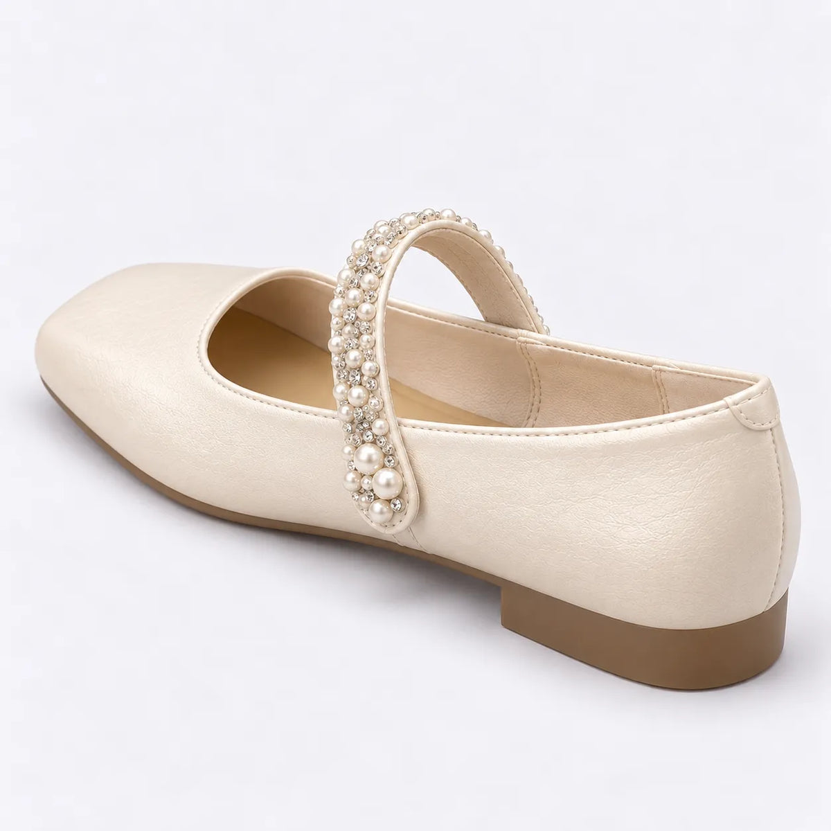 Mary Jane Femme Perles Strass Rétro