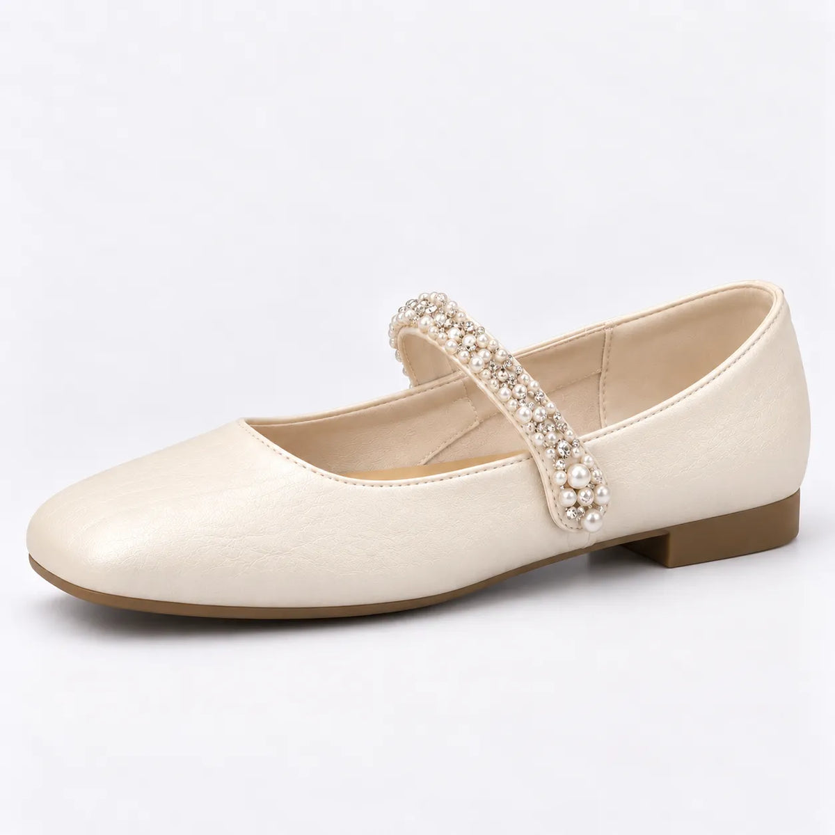 Mary Jane Femme Perles Strass Rétro