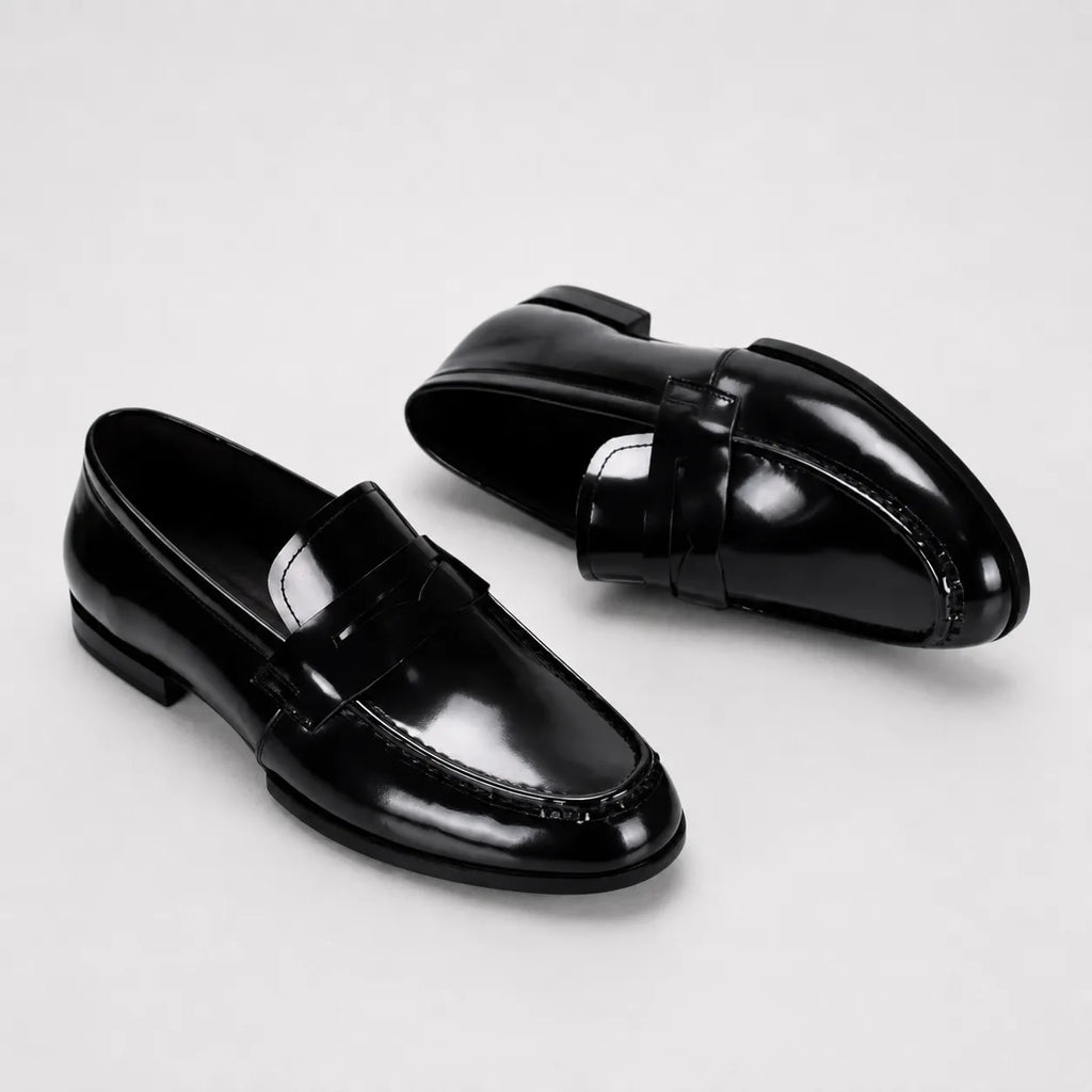 Mocassins Homme Cuir Verni Italien