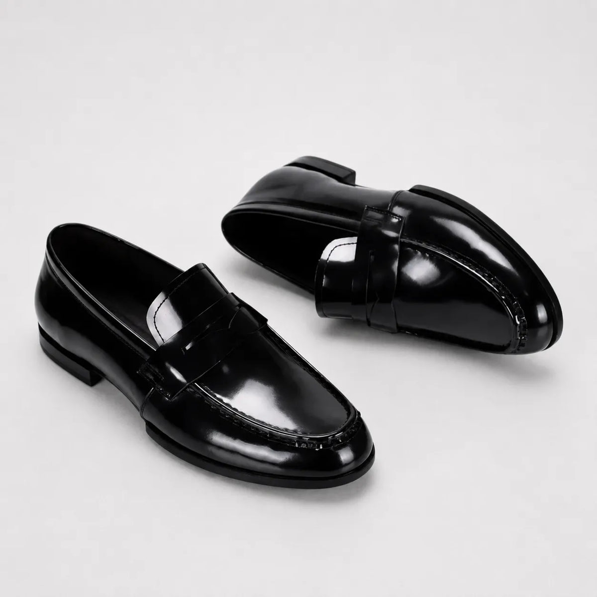 Mocassins Homme Cuir Verni Italien