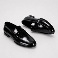 Mocassins Homme Cuir Verni Italien