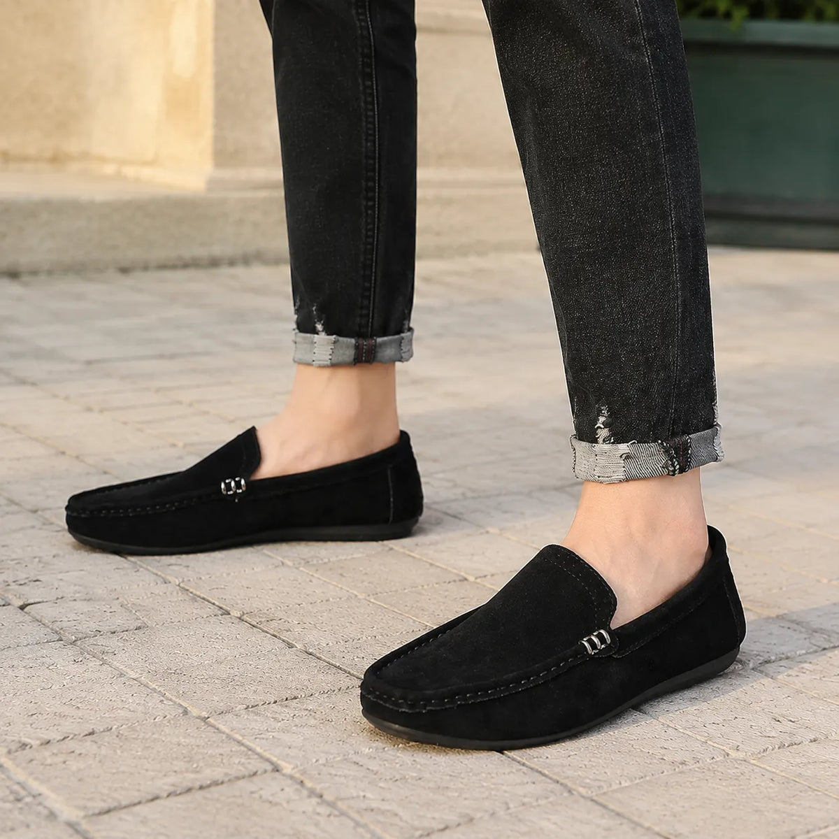 Mocassins Homme Daim Casual Tendance