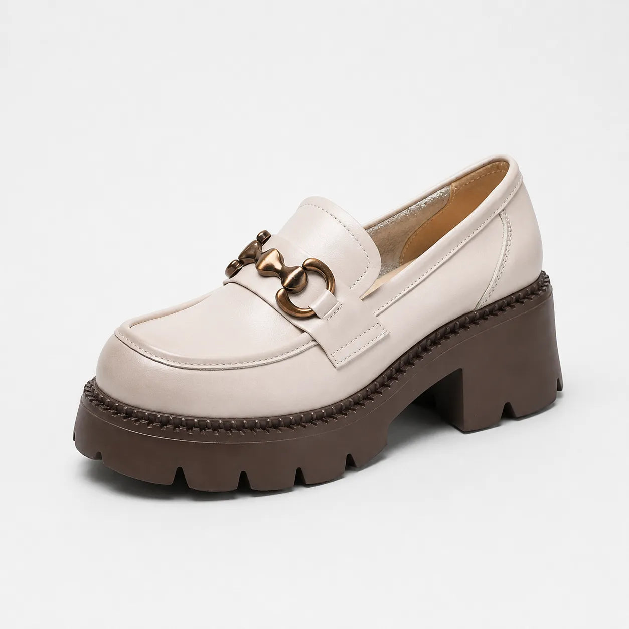 Mocassins Femme Cuir Talon Haut