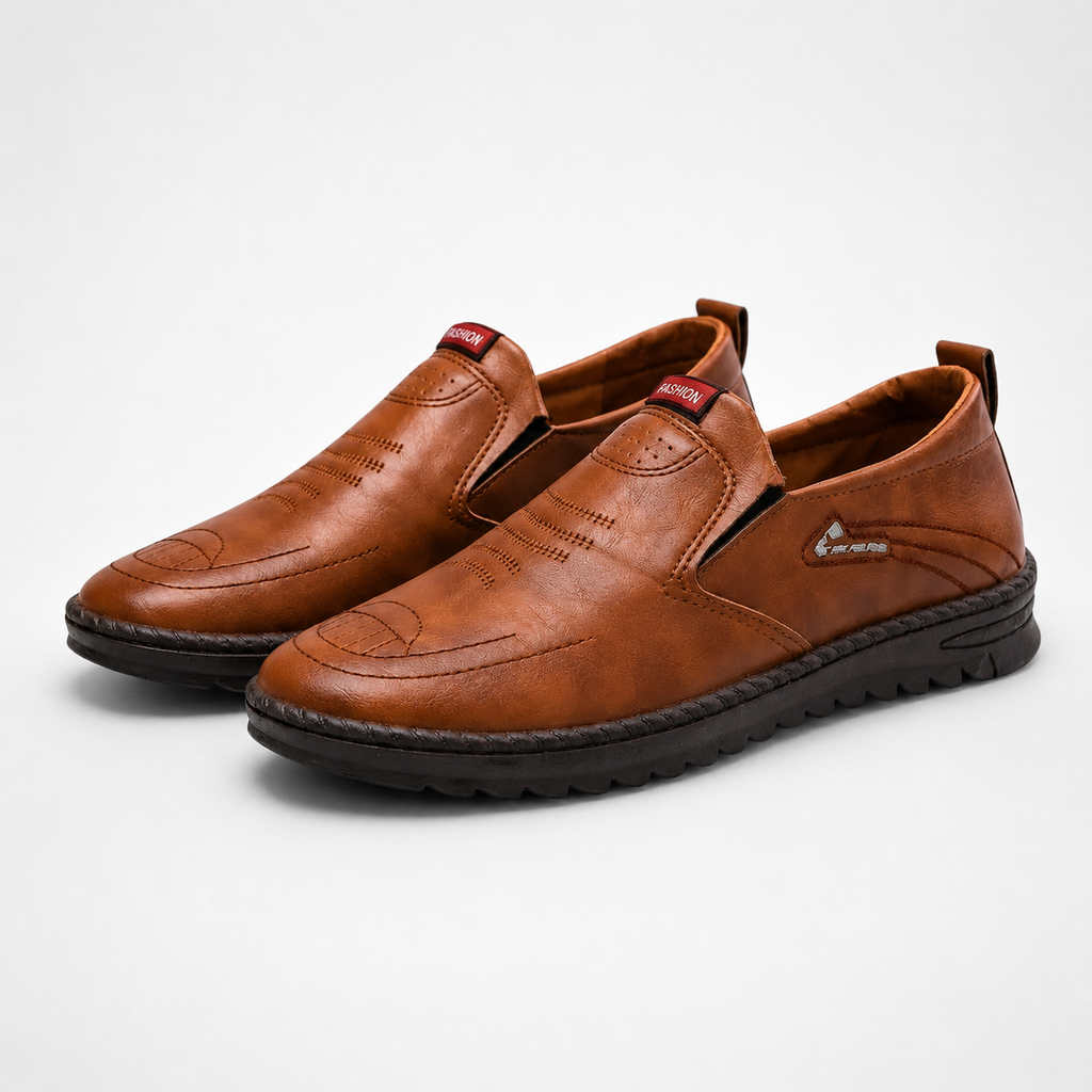 Mocassins Homme Cuir Couture Contrastée