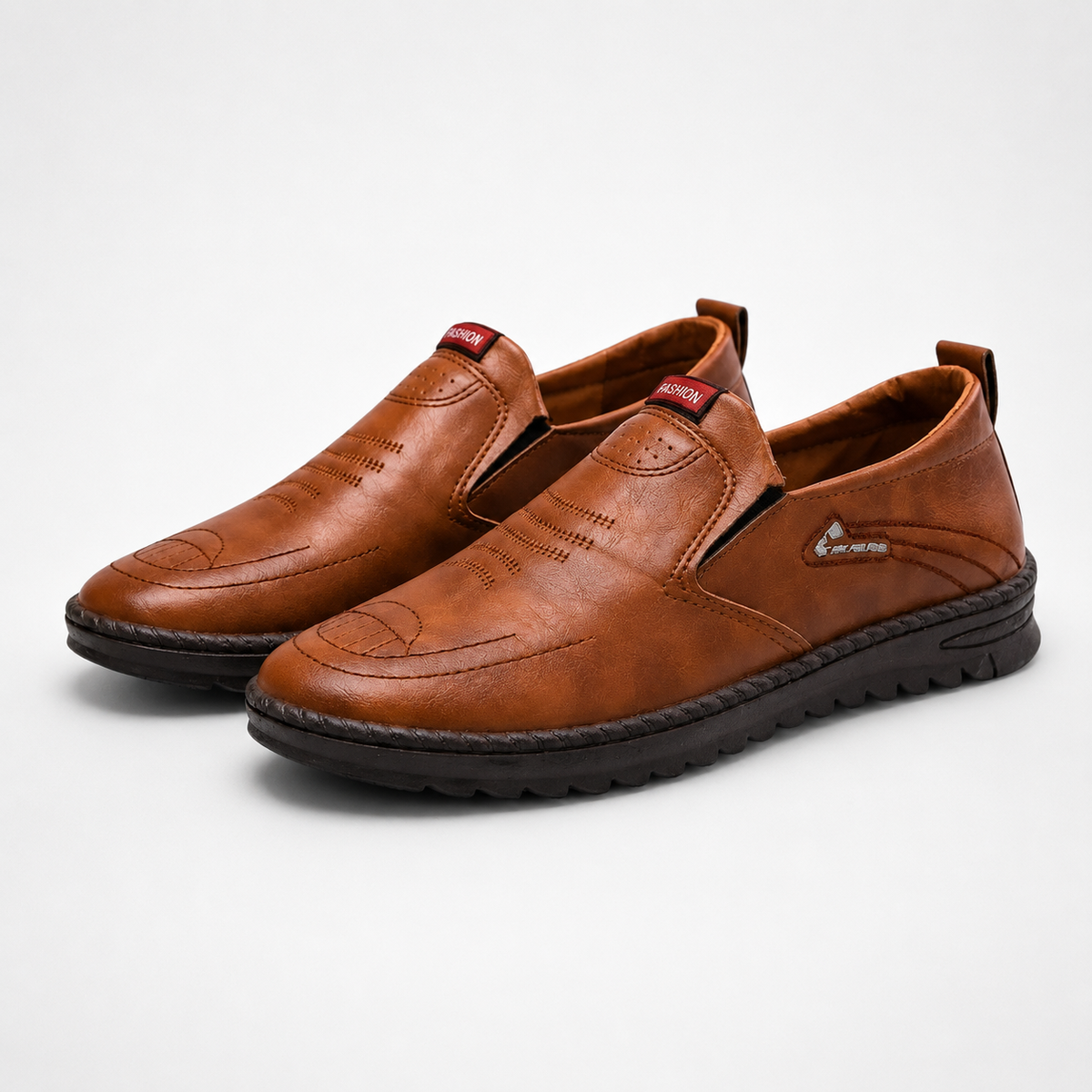 Mocassins Homme Cuir Couture Contrastée