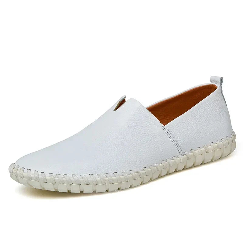 Mocassins Homme Cuir Blanc Business
