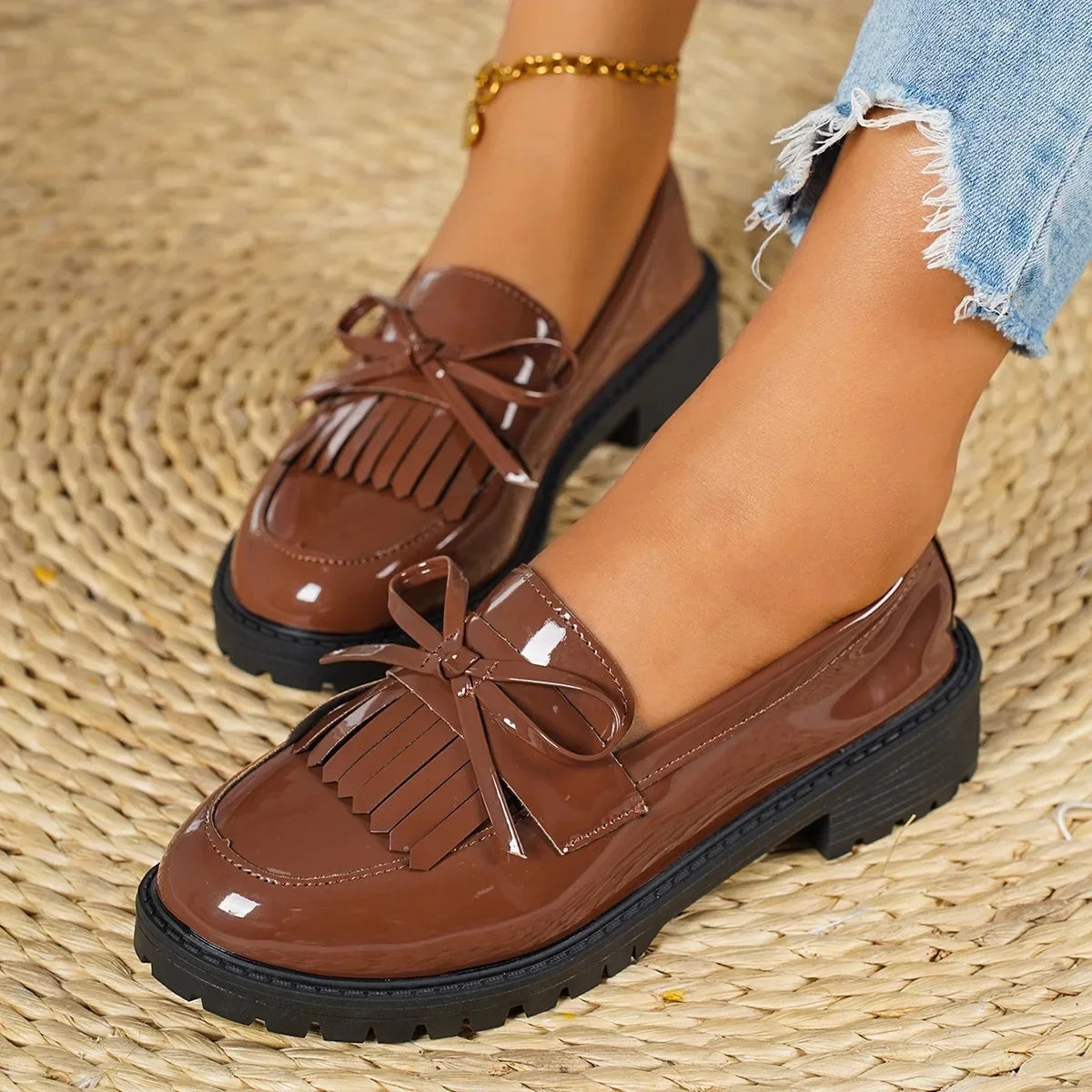 Ballerines Femme Cuir Style Français Classique