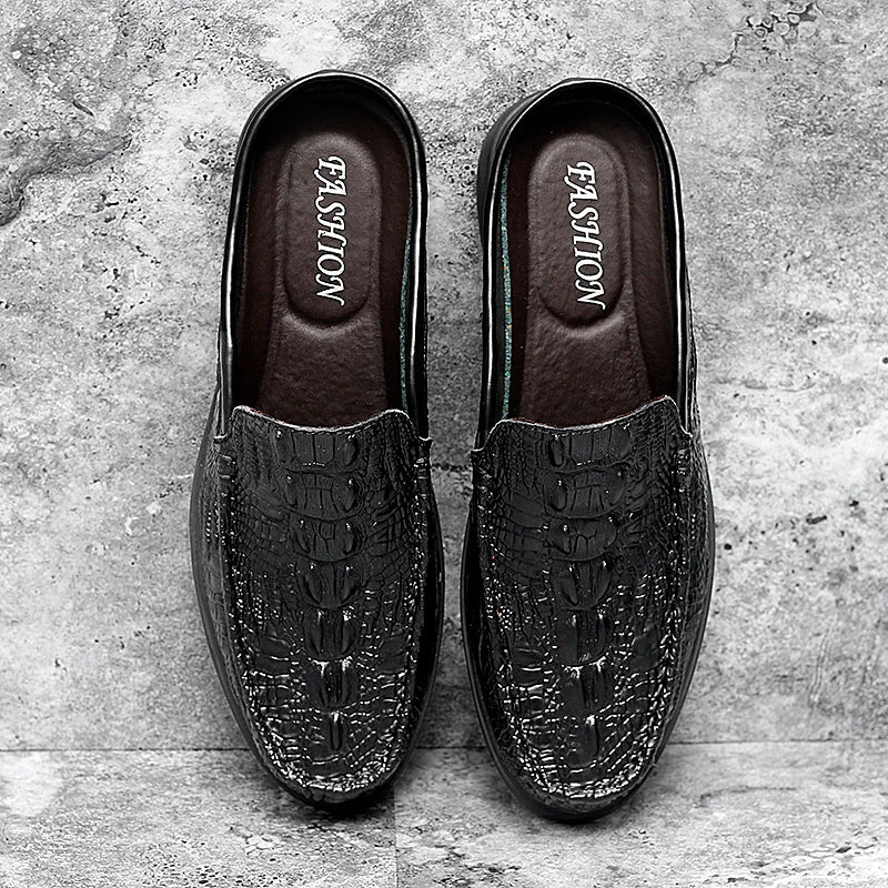 Mules Homme Cuir Croco Été
