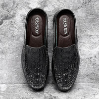 Mules Homme Cuir Croco Été