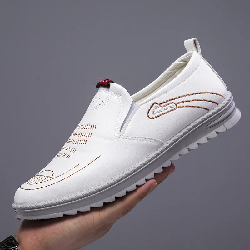 Mocassins Homme Cuir Couture Contrastée