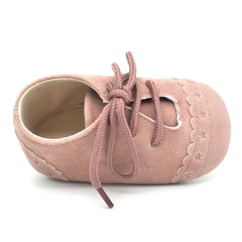 Mocassins Bébé Daim Lacets Franges