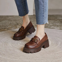 Mocassins Femme Cuir Talon Haut