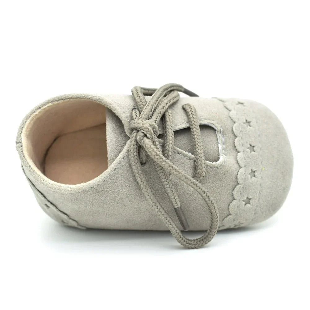 Mocassins Bébé Daim Lacets Franges