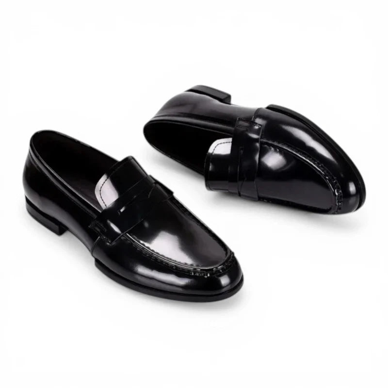 Mocassins Homme Cuir Verni Italien