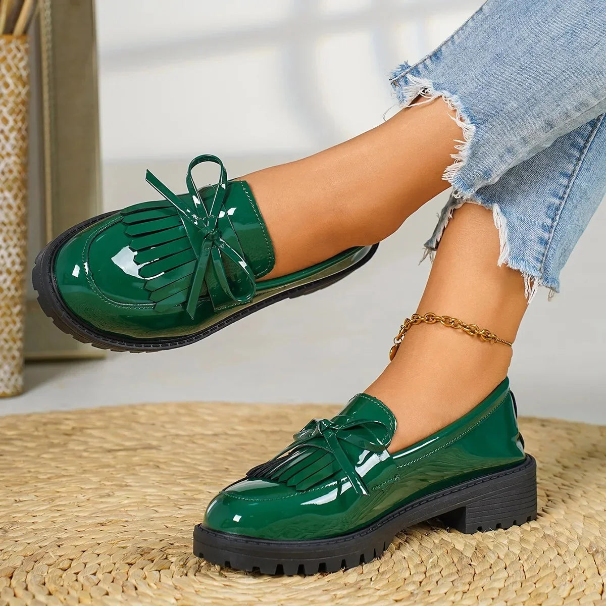 Ballerines Femme Cuir Style Français Classique