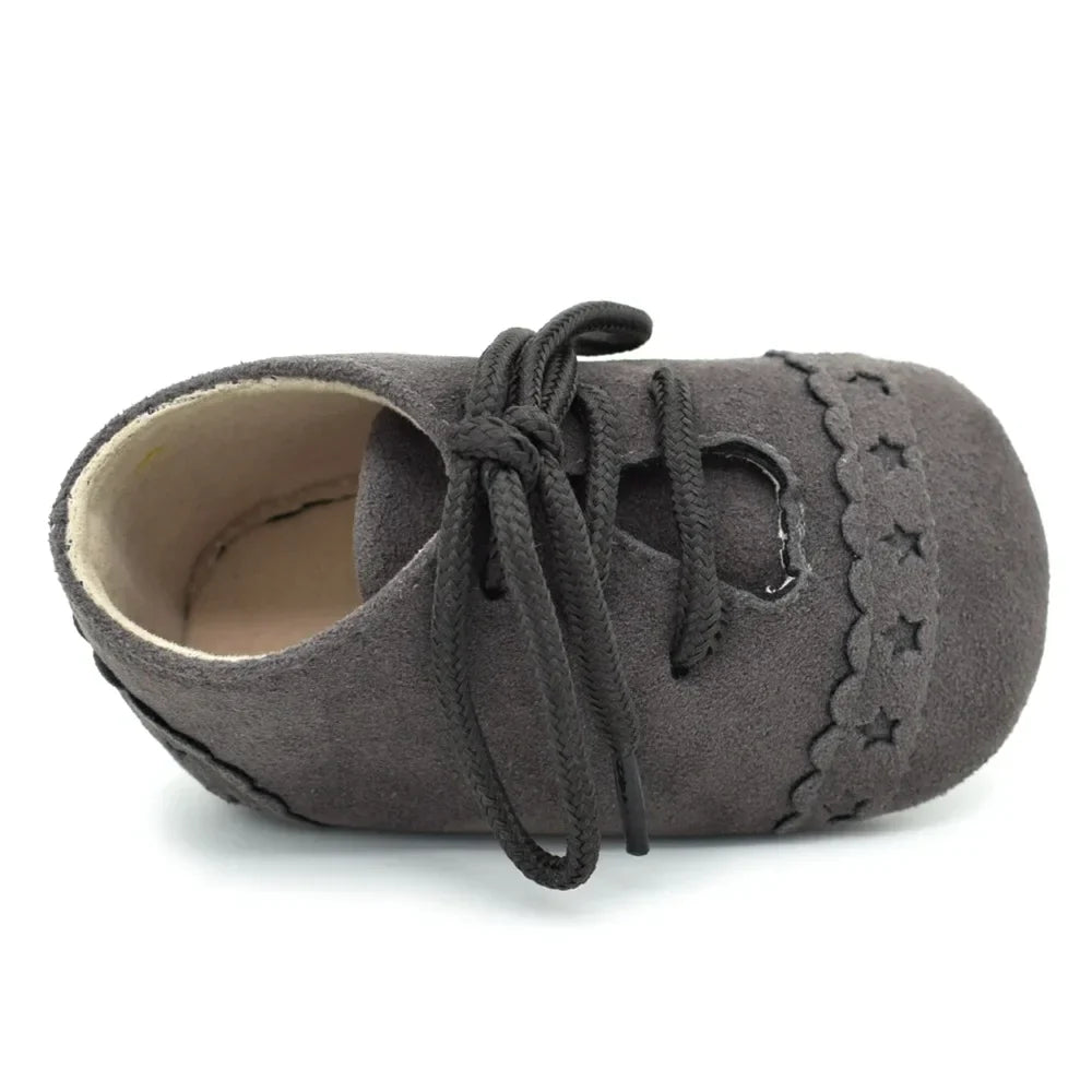 Mocassins Bébé Daim Lacets Franges