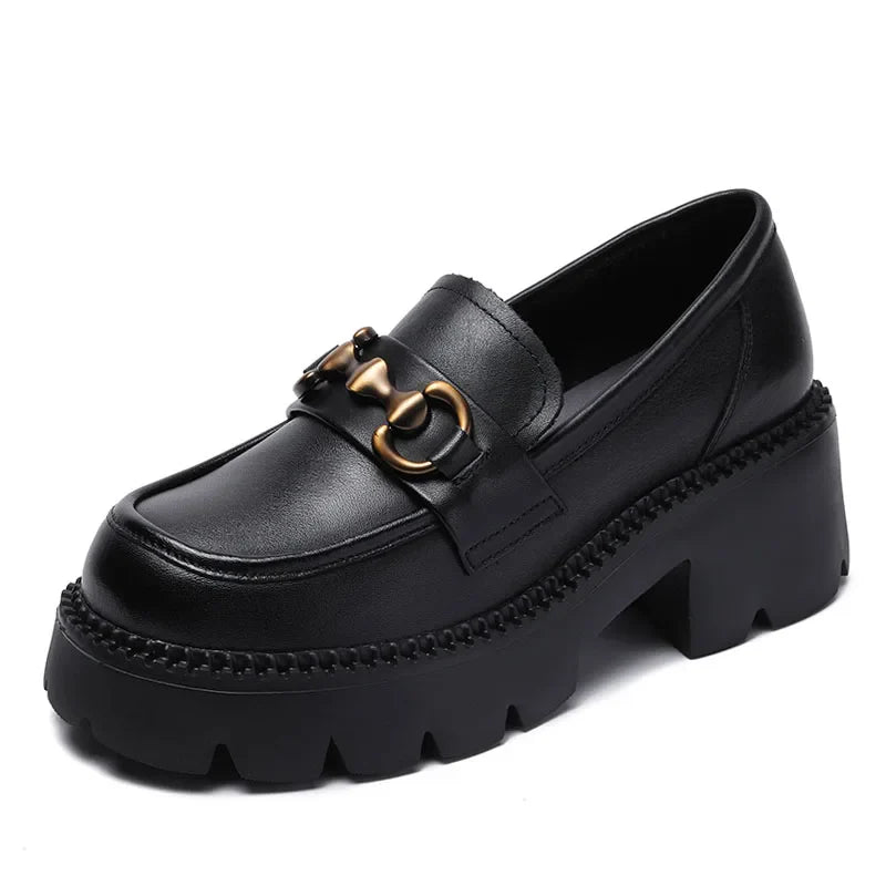 Mocassins Femme Cuir Talon Haut