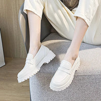 Mocassins Femme Semelle Épaisse Cuir Véritable