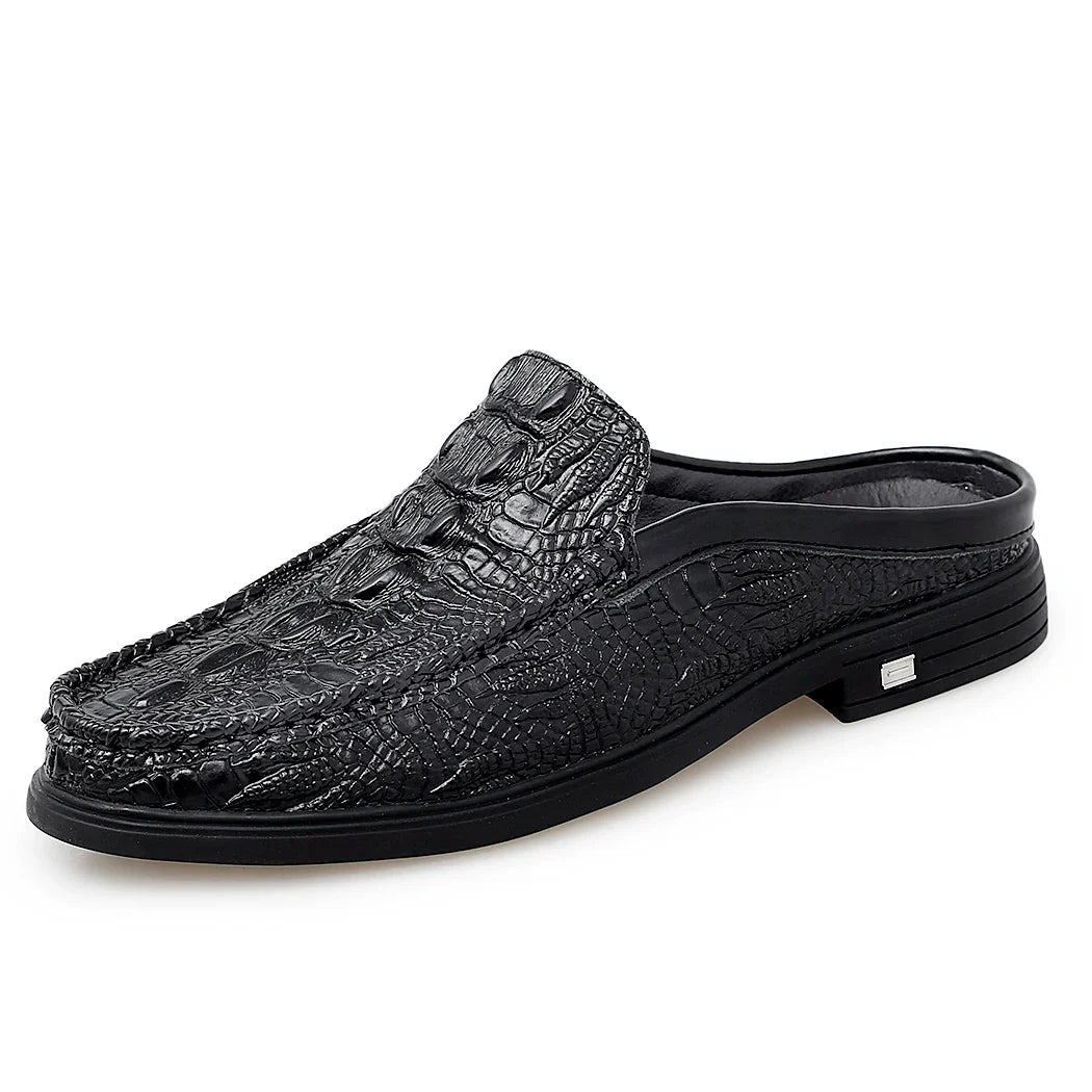 Mules Homme Cuir Croco Été