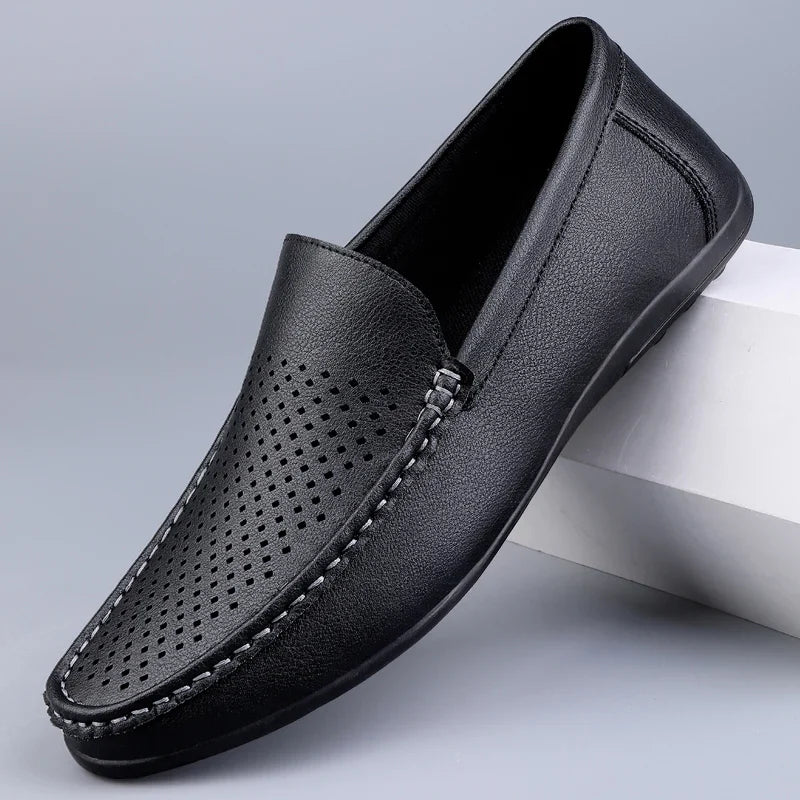 Mocassins Homme Cuir Aéré Été