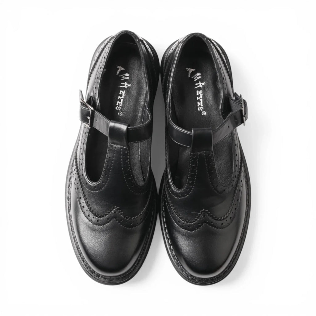 Derbies Femme Cuir Brogue Rétro Confortable