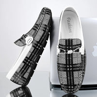 Mocassins Carreaux Cuir Respirant Été