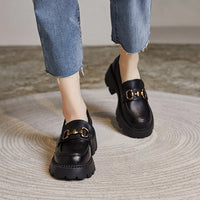 Mocassins Femme Cuir Talon Haut