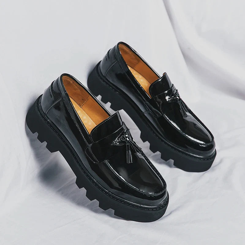Mocassins Homme Cuir Verni Respirant