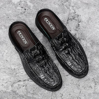 Mules Homme Cuir Croco Été