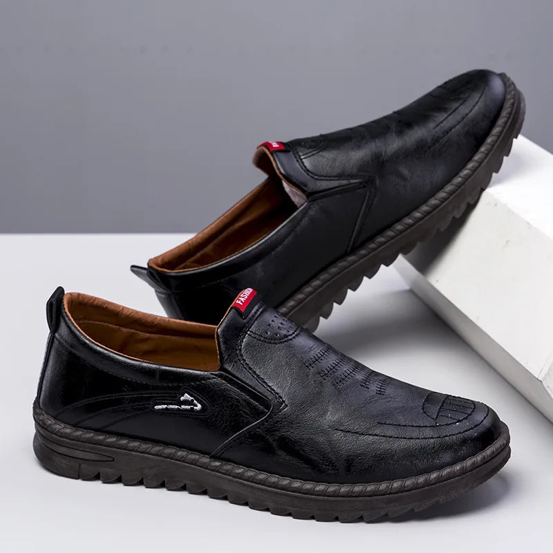Mocassins Homme Cuir Couture Contrastée