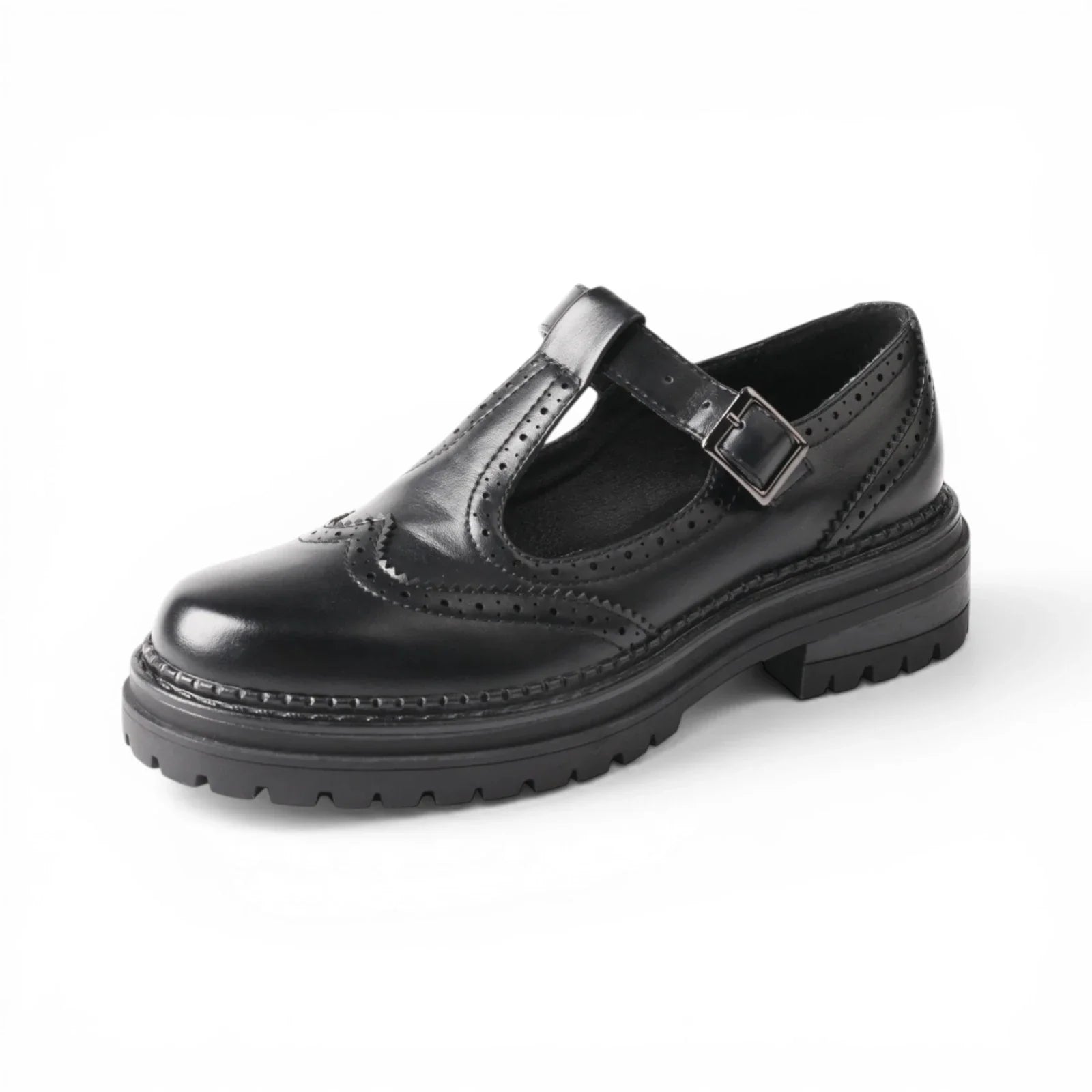 Derbies Femme Cuir Brogue Rétro Confortable