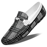Mocassins Carreaux Cuir Respirant Été
