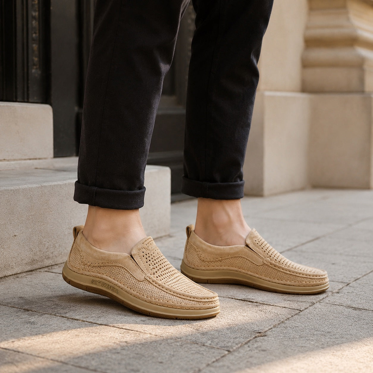 Mocassins Homme Cuir Souple Respirant